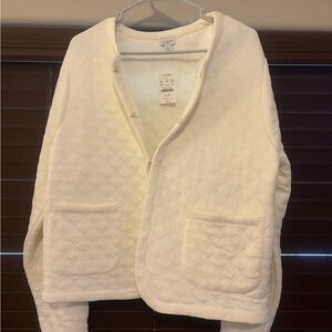 J. Crew Factory Women's White Quilted Vest